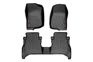 Jeep Gladiator Floor Mats - Front + Rear - Rough Country - Rough Country Floor Armor - '20-'25 Jeep Gladiator Floor Mats - Front + Rear - Rough Country - Rough Country Floor Armor - '20-'25